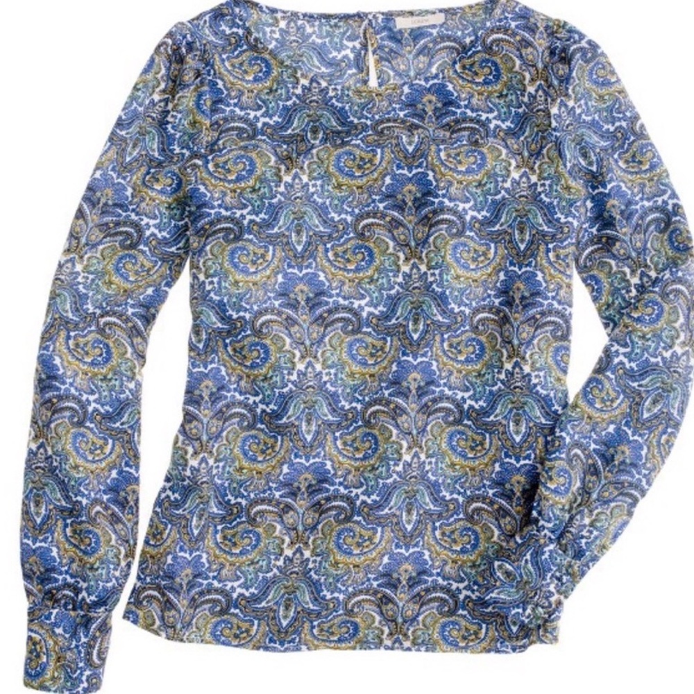 NWT J.Crew Talitha Silk Blouse in Royal Paisley
